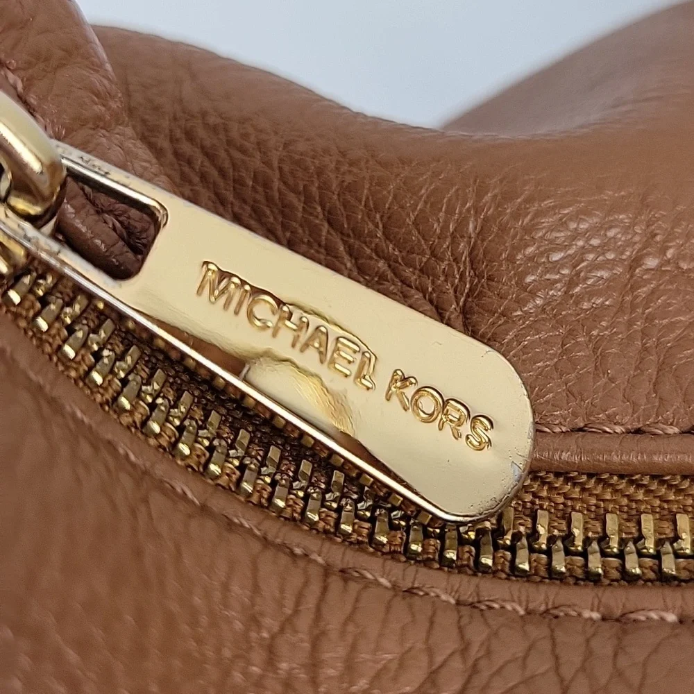 Michael Kors Fulton Pebbled Leather Hobo Bag Brown
